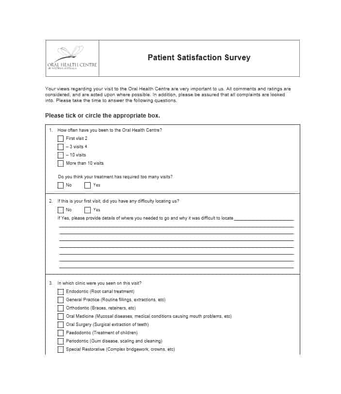 Patient Satisfaction Survey Template 07
